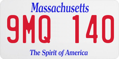 MA license plate 9MQ140