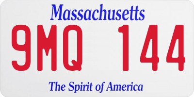 MA license plate 9MQ144