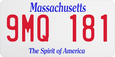 MA license plate 9MQ181