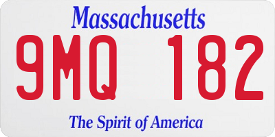 MA license plate 9MQ182