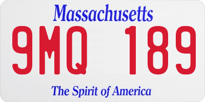 MA license plate 9MQ189