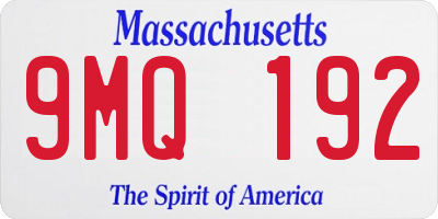 MA license plate 9MQ192