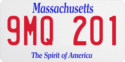 MA license plate 9MQ201