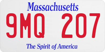 MA license plate 9MQ207