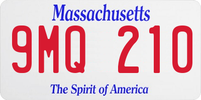 MA license plate 9MQ210