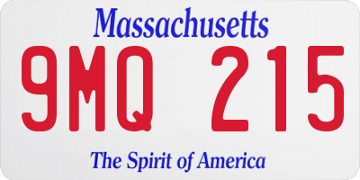 MA license plate 9MQ215