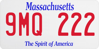MA license plate 9MQ222