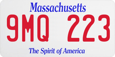 MA license plate 9MQ223