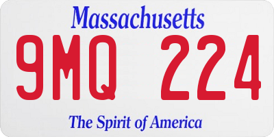 MA license plate 9MQ224