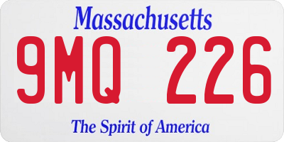 MA license plate 9MQ226