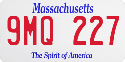 MA license plate 9MQ227
