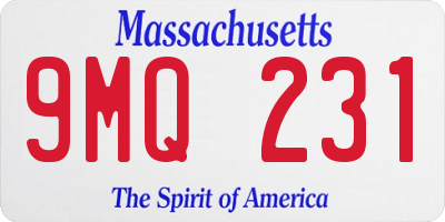 MA license plate 9MQ231