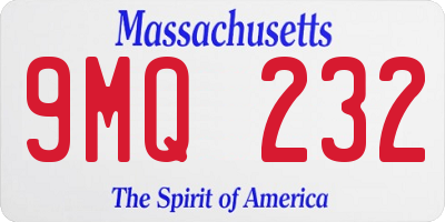 MA license plate 9MQ232