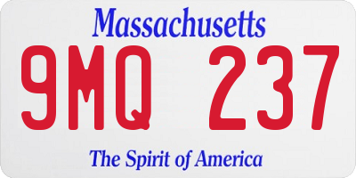 MA license plate 9MQ237