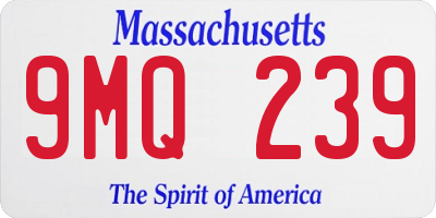 MA license plate 9MQ239