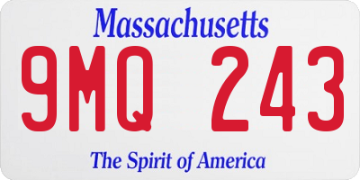 MA license plate 9MQ243