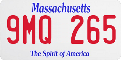 MA license plate 9MQ265