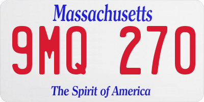 MA license plate 9MQ270