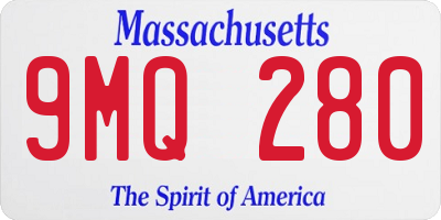 MA license plate 9MQ280