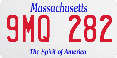 MA license plate 9MQ282