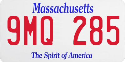 MA license plate 9MQ285