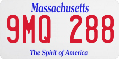 MA license plate 9MQ288