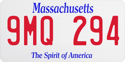 MA license plate 9MQ294