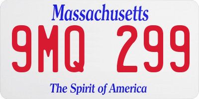 MA license plate 9MQ299