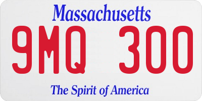 MA license plate 9MQ300