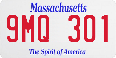 MA license plate 9MQ301