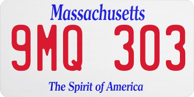 MA license plate 9MQ303