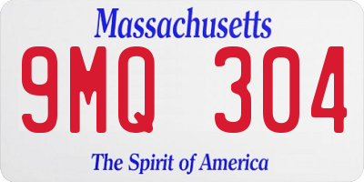 MA license plate 9MQ304
