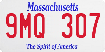MA license plate 9MQ307