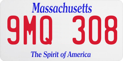 MA license plate 9MQ308