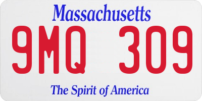 MA license plate 9MQ309