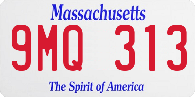 MA license plate 9MQ313