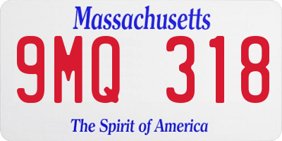 MA license plate 9MQ318