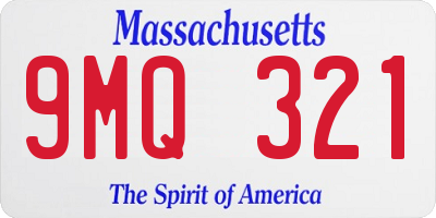 MA license plate 9MQ321