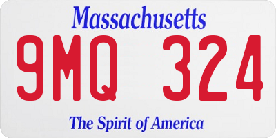 MA license plate 9MQ324