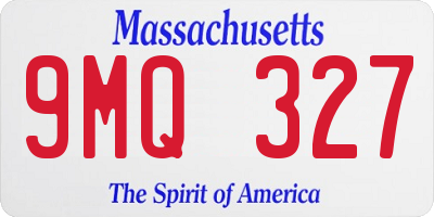 MA license plate 9MQ327