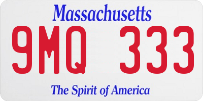 MA license plate 9MQ333