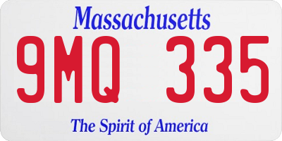 MA license plate 9MQ335
