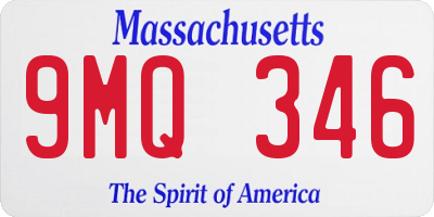 MA license plate 9MQ346