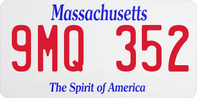 MA license plate 9MQ352