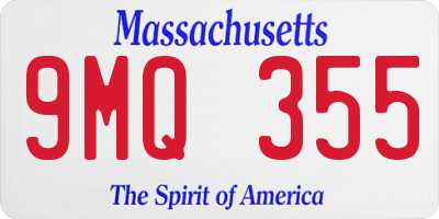MA license plate 9MQ355