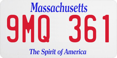 MA license plate 9MQ361