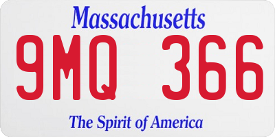 MA license plate 9MQ366