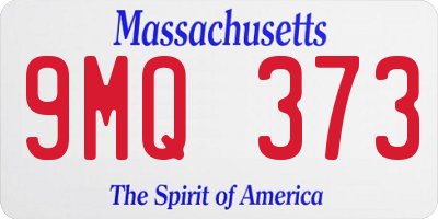 MA license plate 9MQ373