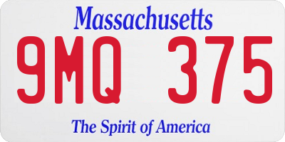 MA license plate 9MQ375