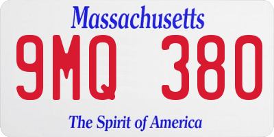MA license plate 9MQ380